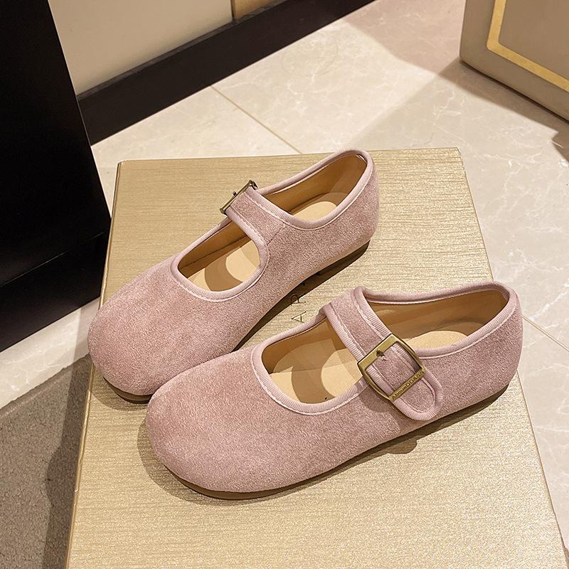 

Легкие и дышащие туфли-лодочки в стиле ретро на низком каблуке с закругленным носком, женские туфли-лодочки 2025 года на весну и осень с юбкой и круглым носком 35 розовый