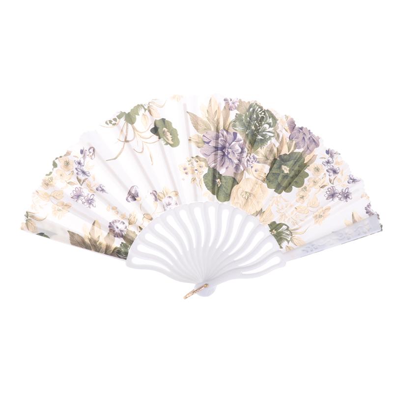 Retro Flower Printed Folding Fan Classical Dancing Fan Women Cheongsam Fan Portable Hand Held Fan Wedding Fan Decor Gifts