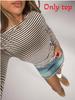 Street Style Striped T Shirt For Women With Polyester Fabric For Casual Wear