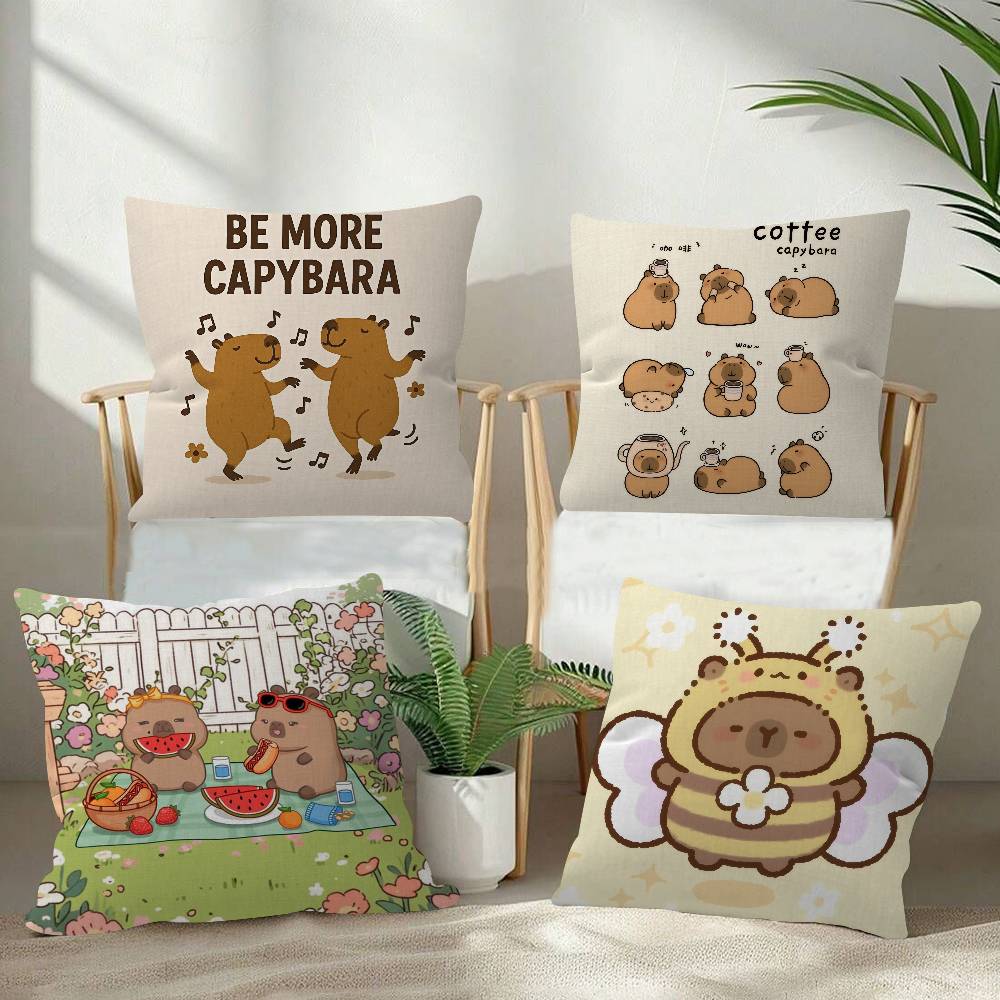 Anime CCapybara Cartoon Cute  Personalized Pillow Cover Kids Bedroom Wild Party Decor Pillowcase kid Birthday shower Gift
