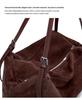 2026 Luxury Retro Suede Leather Tote Bag: High-End Frosted Cowhide Women's Shoulder Bag