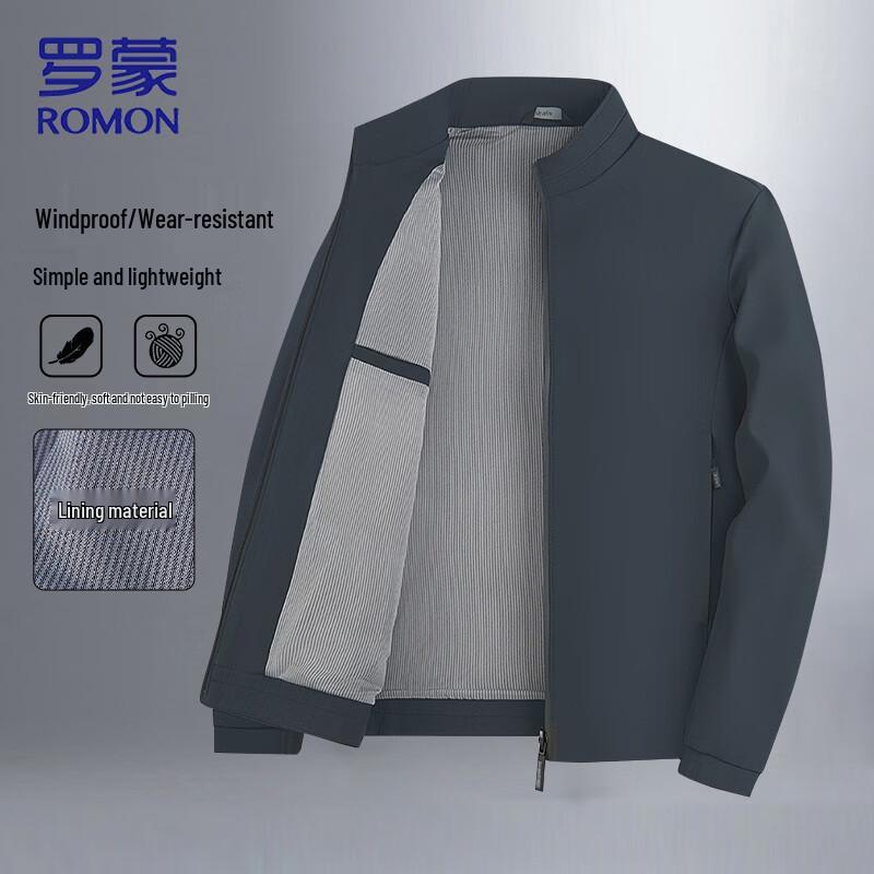 

ROMON Men s Business Casual Stand Collar Jacket 4XL