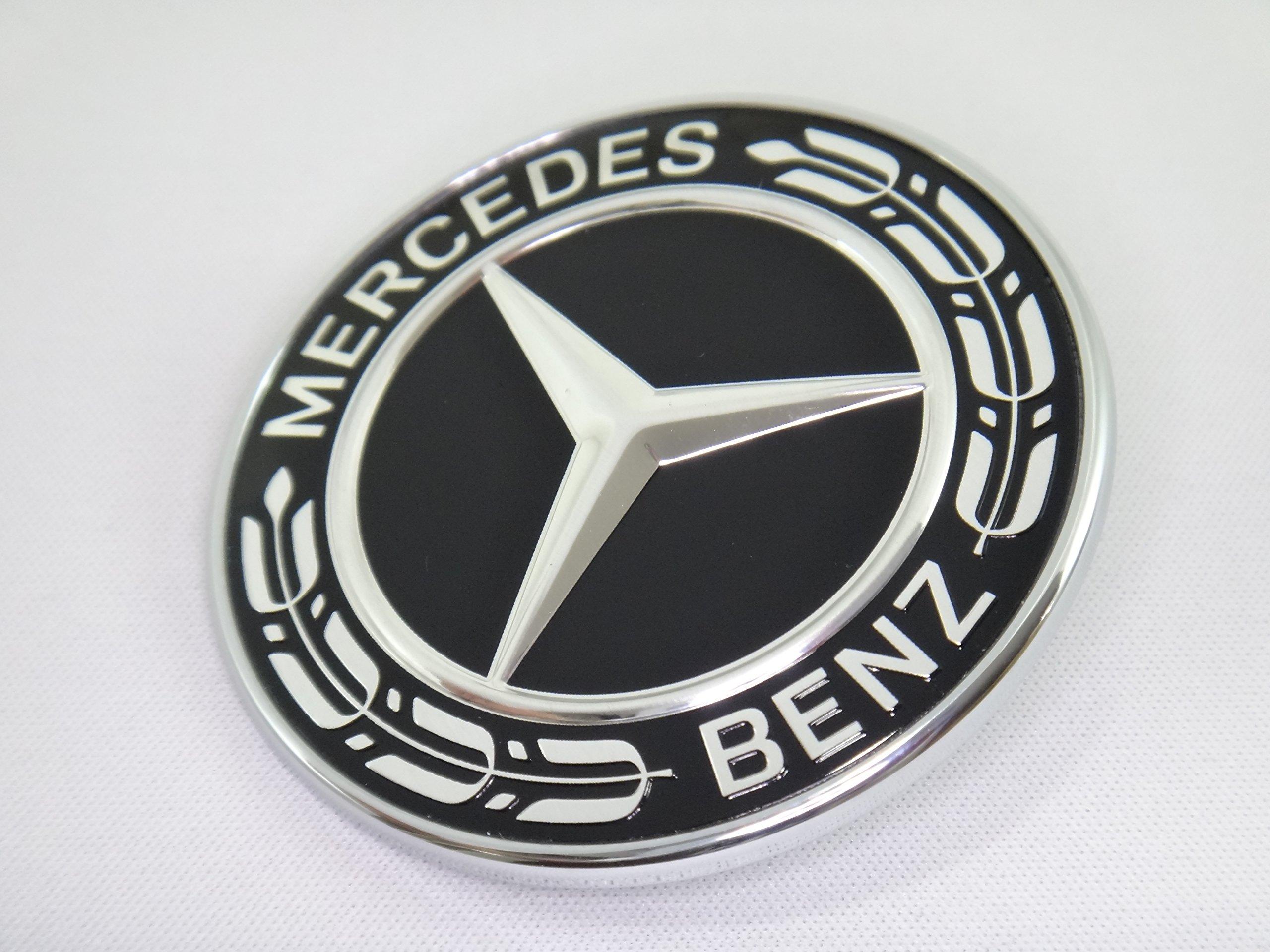 

Оригинальная эмблема на капот двигателя Mercedes-Benz с черным глянцевым лавровым венком B