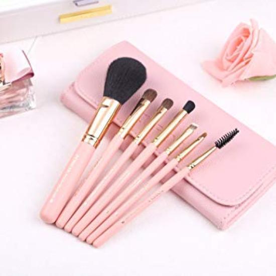 Cute makeup brush set with a dedicated makeup pouch pink 10-piece (7 brushes)