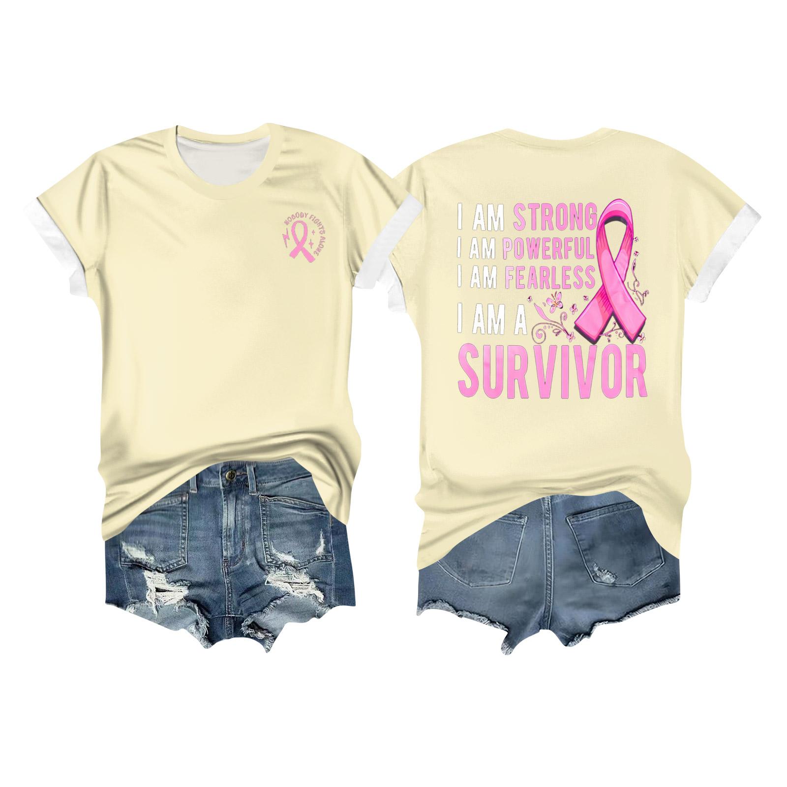 

Женская повседневная футболка с коротким рукавом с принтом ленты на груди L бежевый