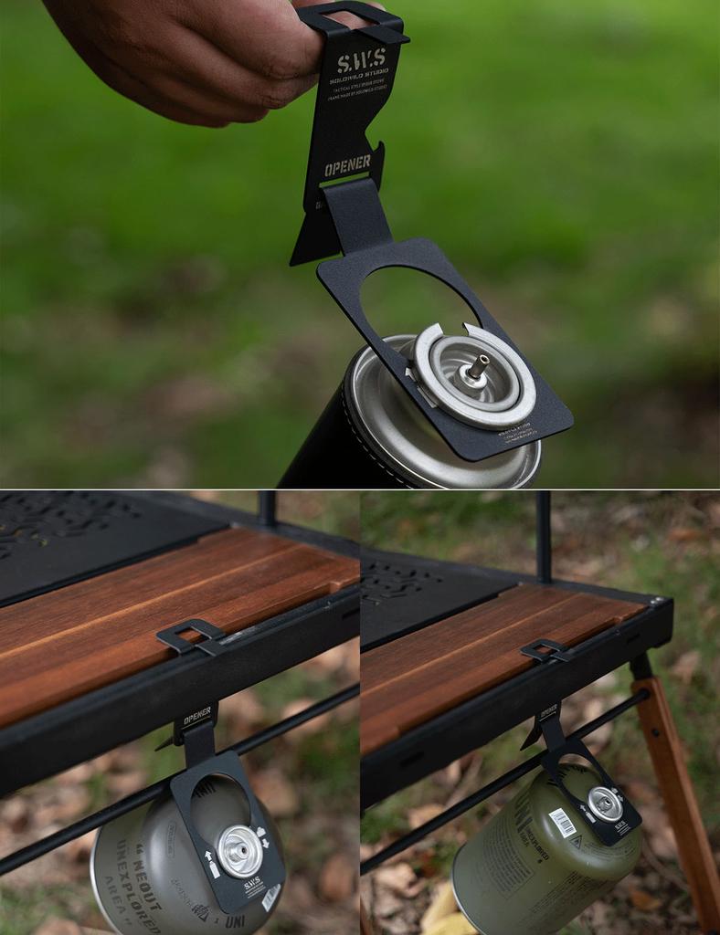 WELLHIKE Campingbord Gasbehållarkrokar Multifunktionella Rostfria Krokar Klämmor Gasbehållartillbehör Överlevnadsutrustning