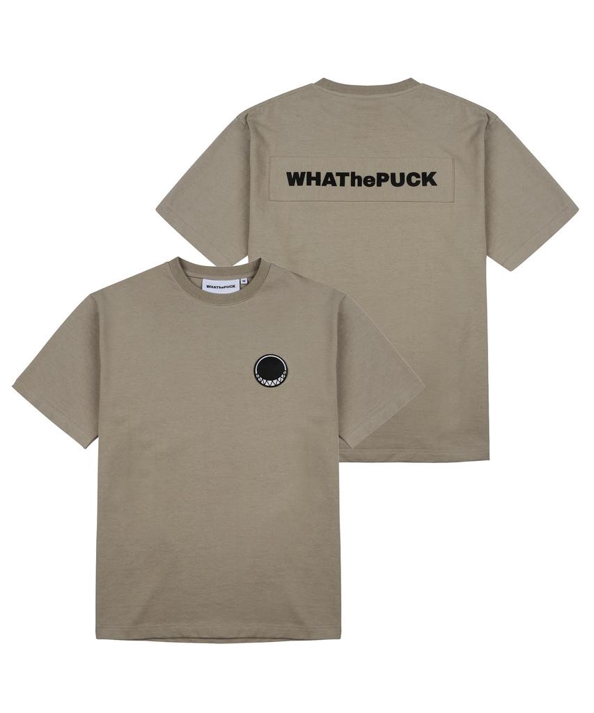 WHATHEPUCK P Logo Embroidered Patch T-Shirt Sand