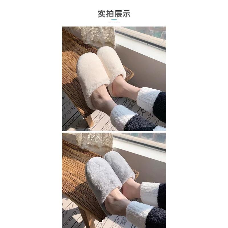 Ladies' Winter Home Indoor Anti Slip Soft Bottom Warm And Simple Solid Color Cotton Slippers