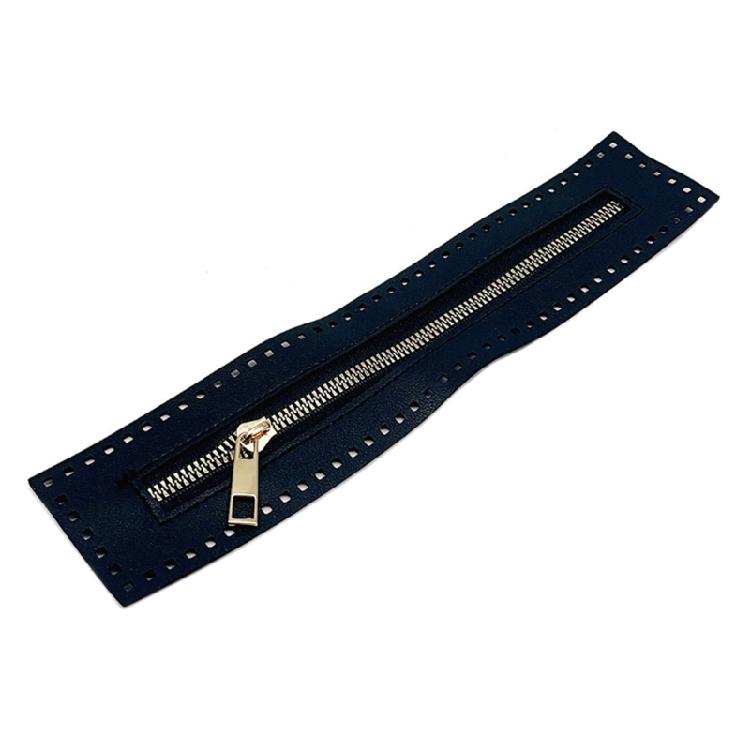 

Double Direction 27cm PU Leather Zipper For Backpacks Weatherproof Construction Heavy Duty Teeth Smooth Operation чёрный