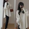 Women's Cozy Soft Sweater: Autumn-Winter 2024 Loose Mid-Length Wool Pullover