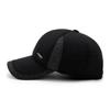 Winter Bomber Hat Men Women Russian Black Leather Ushanka Flaps Warm Baseball Ear Fur Brand Hat S7H6