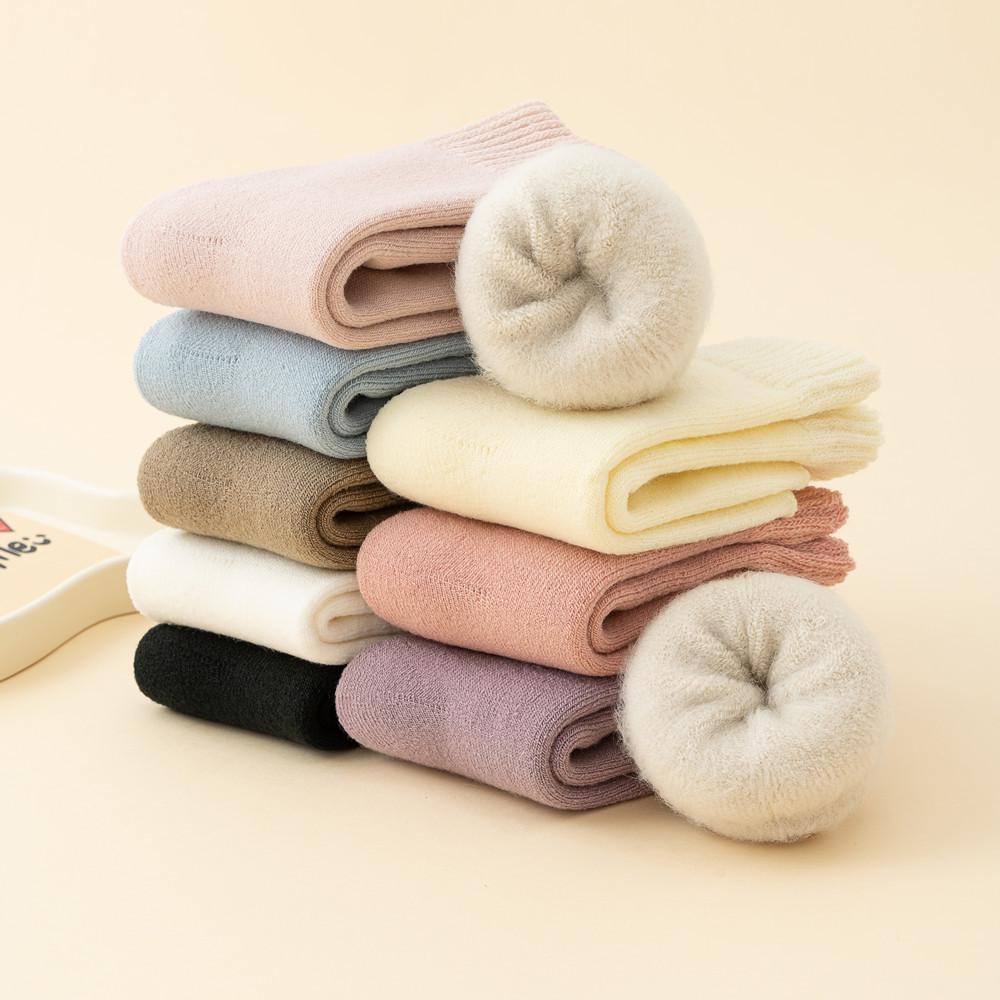 Kinder-Mittelrohrsocken mit Kaschmir-Mischung für Jungen und Mädchen - Warm, dick und flauschig für Herbst und Winter