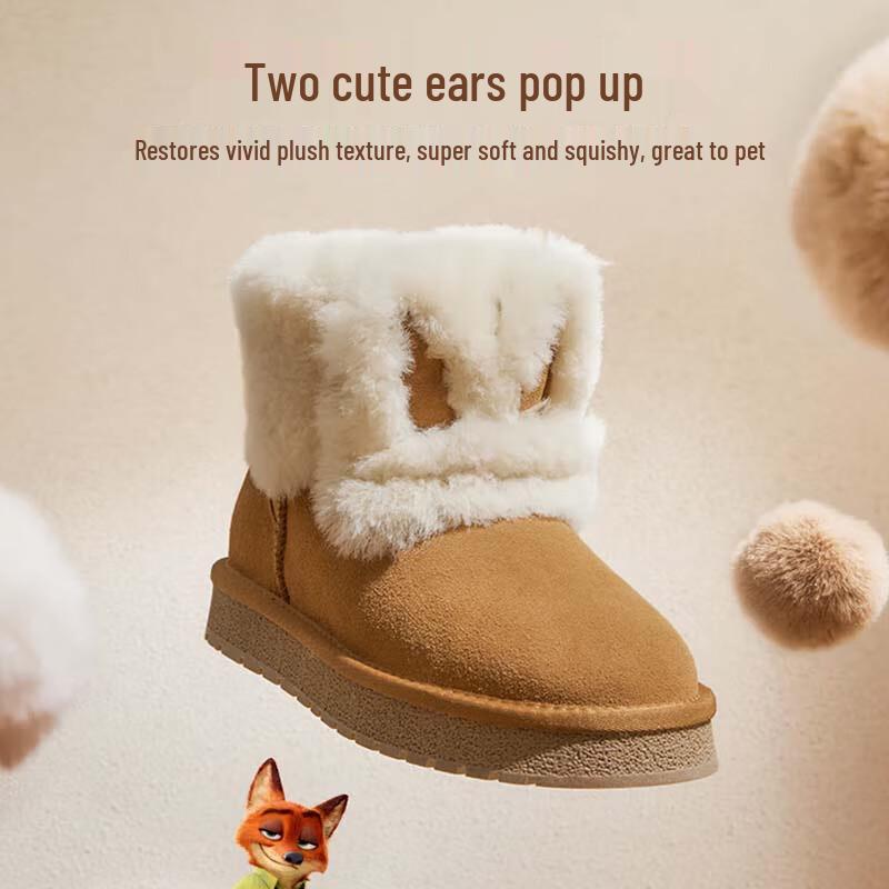 TEENMIX Women s Warm & Cozy Cute Ear Snow Boots 36