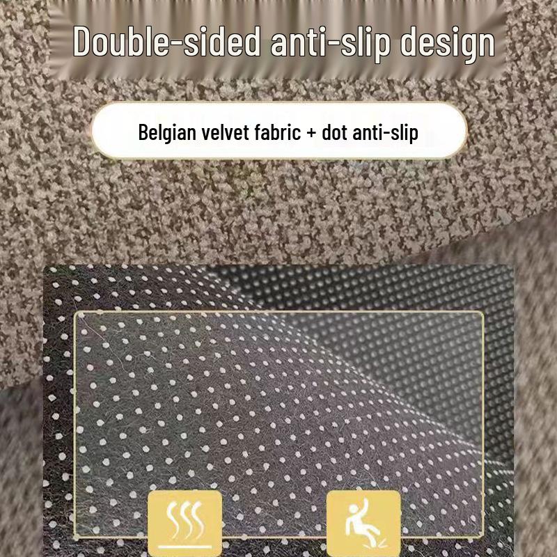 High-Grade Foldable Entrance Mat: Linen Texture Maillard Color, Dirt-Wiping, Cuttable for Living Room & Hallway