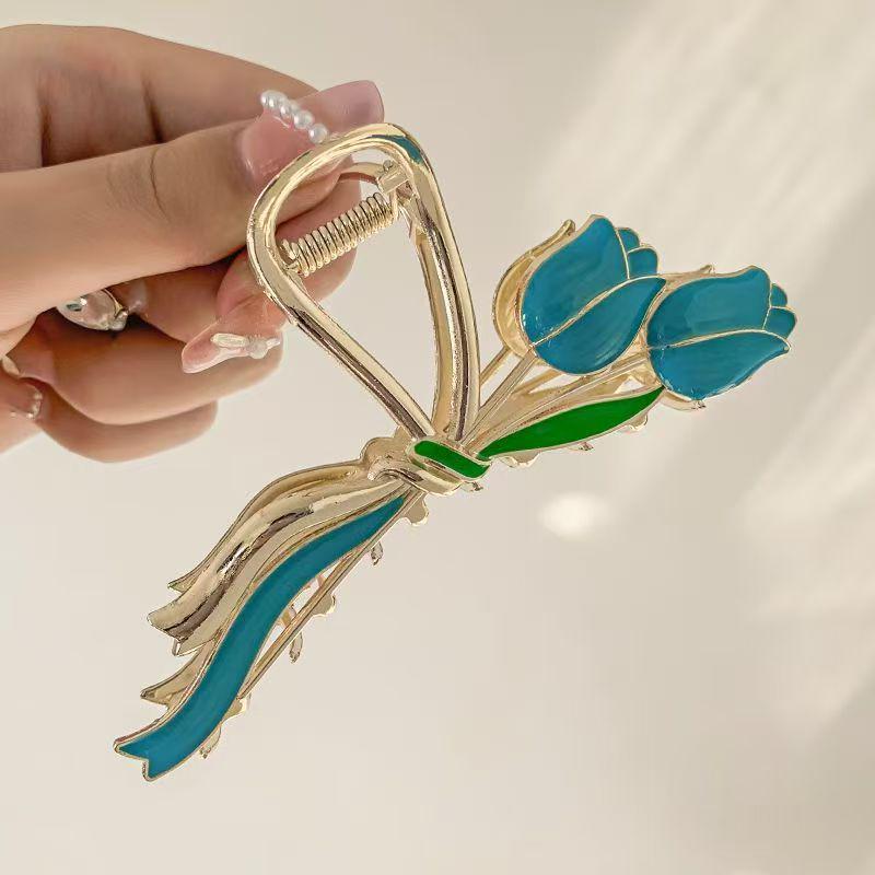 Golden Wheat Ear Metal Hair Clip - Elegant Bun Hairstyle Accessory and Gift