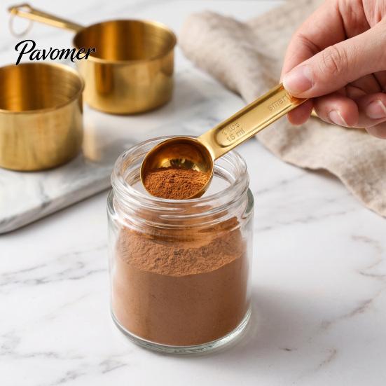 Stainless Steel Measuring Spoons Cup And Spoon Set, Ergonomic Round Design Precision for Recipes Kitchen Tools, Durable Easy Cleaning Measurement