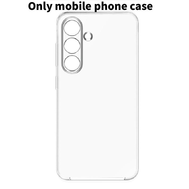 S25 For Galaxy Clear Back Case Cover And Tempered Glass Protector Screen