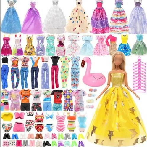 Set de Muñeca de Vestir de 11.5 Pulgadas 41 Piezas Vestido de Novia Falda Zapatos Accesorios Juguetes