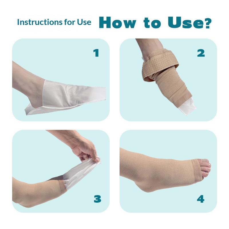 1/4 Pcs Easy Slide Open Toe Compression Sock Aid Assist Putting On Fast Slip Stocking Applicator For Men Women Disabled Elderly