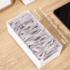The Transparent Plastic Data Cable Storage Box Household Cable MobilePhone Charger Charging Cable Finishing Box Divided Grid Box