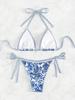 European & American Print Sexy Tie-up Bikini Set (2025)