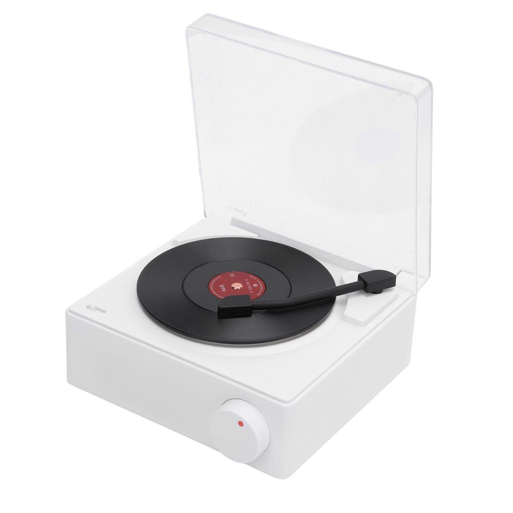 Record Player Bluetooth Speaker ABS Cute Portable Wireless Turntable Speaker Alarm Clock for Home