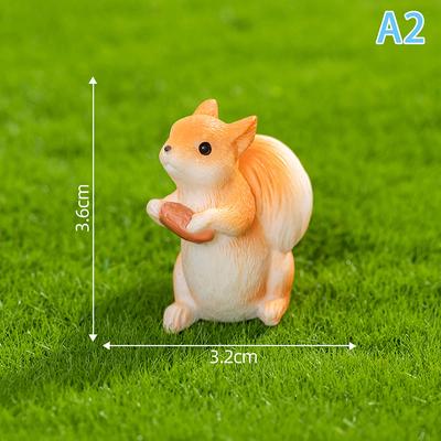 Cute Resin Mini Squirrel Figurine Pine Cones Kawaii Accessories House Decoration Desk Garden Home Decor Ornaments Kids Toy Gift