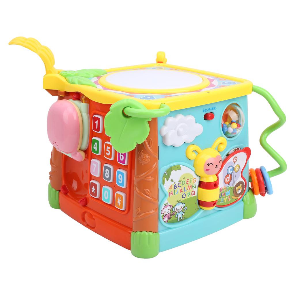 Electric Music Toys Hand Drums Musical Instruments Children Educational Toys with LightHexahedron
