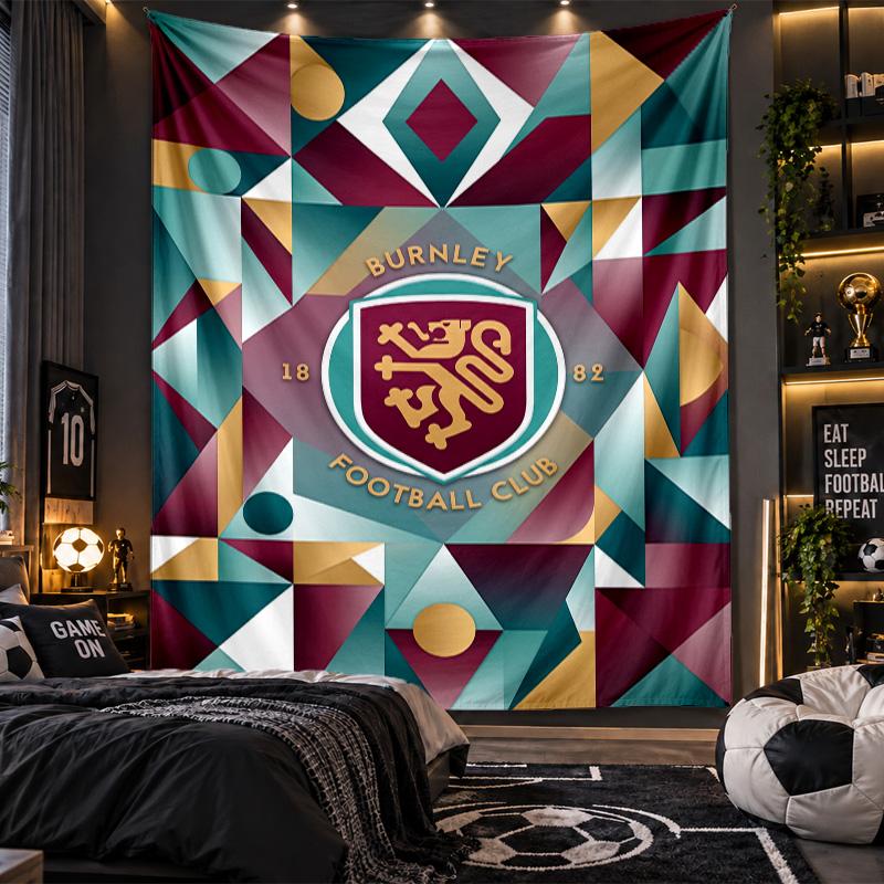 Wall Hanging Tapestry Burnley Football Print Cloth for Living Room Bedroom Home Decor