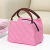 1pc Reusable Striped Outdoor Camping Lunch Bag, Pinic Bag, Tote Bento Bag for Outdoor Camping, School,Work