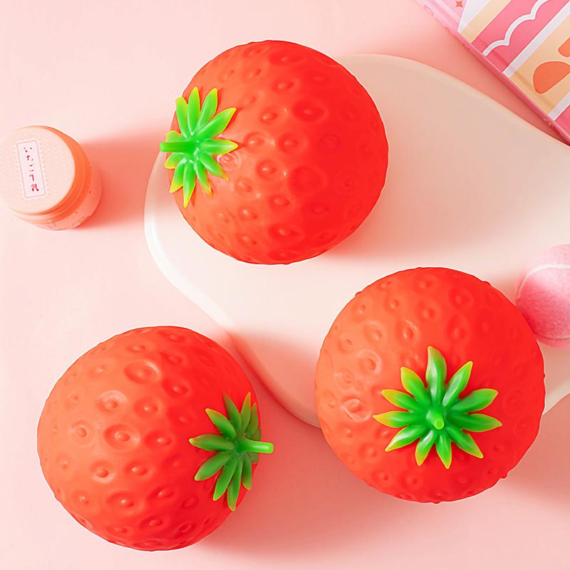 Handmade Jumbo Simulation Strawberry Squishy Toys Fruit Anti Stress Balls Slow Rising Sensory Squeeze Fidget Toy For Adults Kids