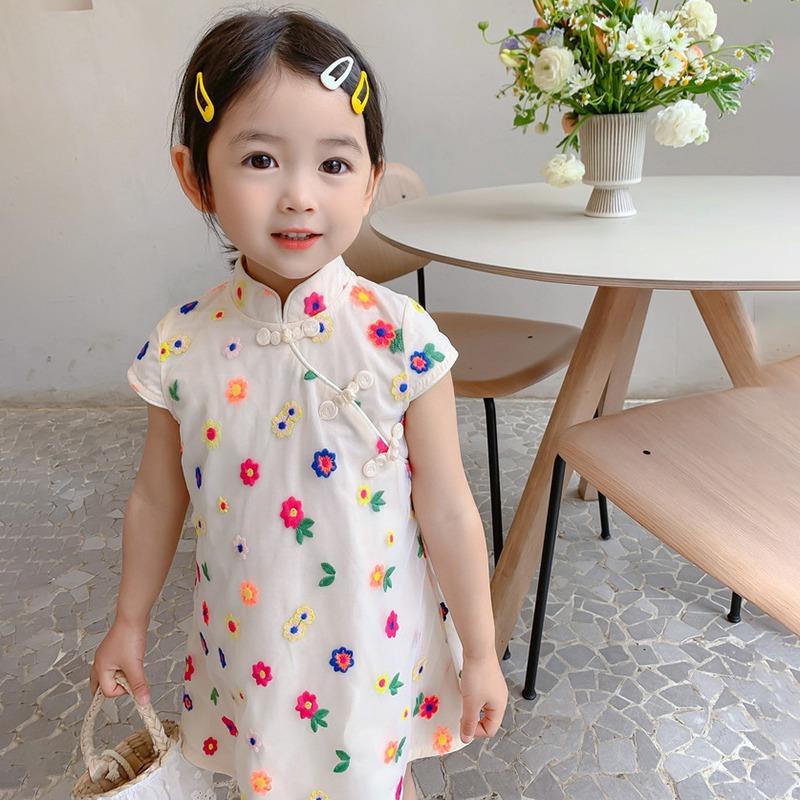 

Летние юбки для девочек, темпераментные разноцветные сетчатые платья с цветочным рисунком для девочек 90