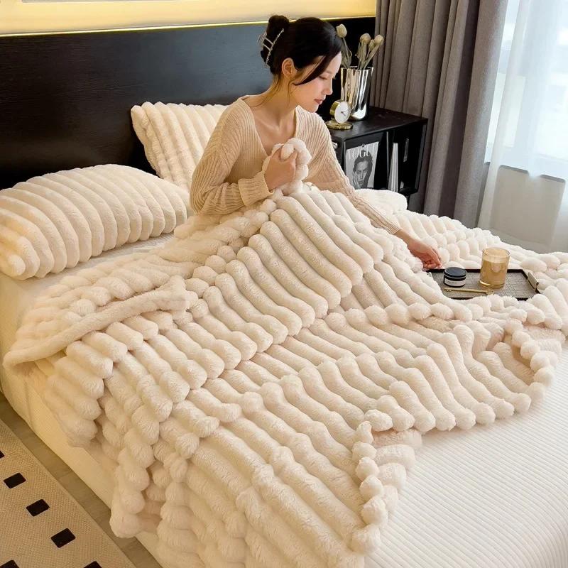Sage Green Throw Blanket for Couch Thick Warm and Breathable Ribbed Fleece Throw Blanket for Couch Bed Sofa Picnic Blanket