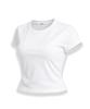 COMME LE PLUS Simple Basique Slimline T-shirt à Manches Courtes en Spandex_Blanc