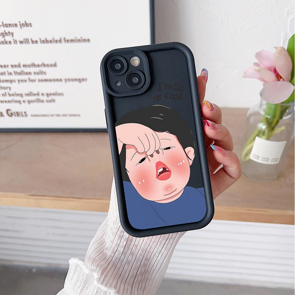 Amazon hot-selling iphone17 mobile phone case pouty funny 14 matte silicone case apple 16promax soft case