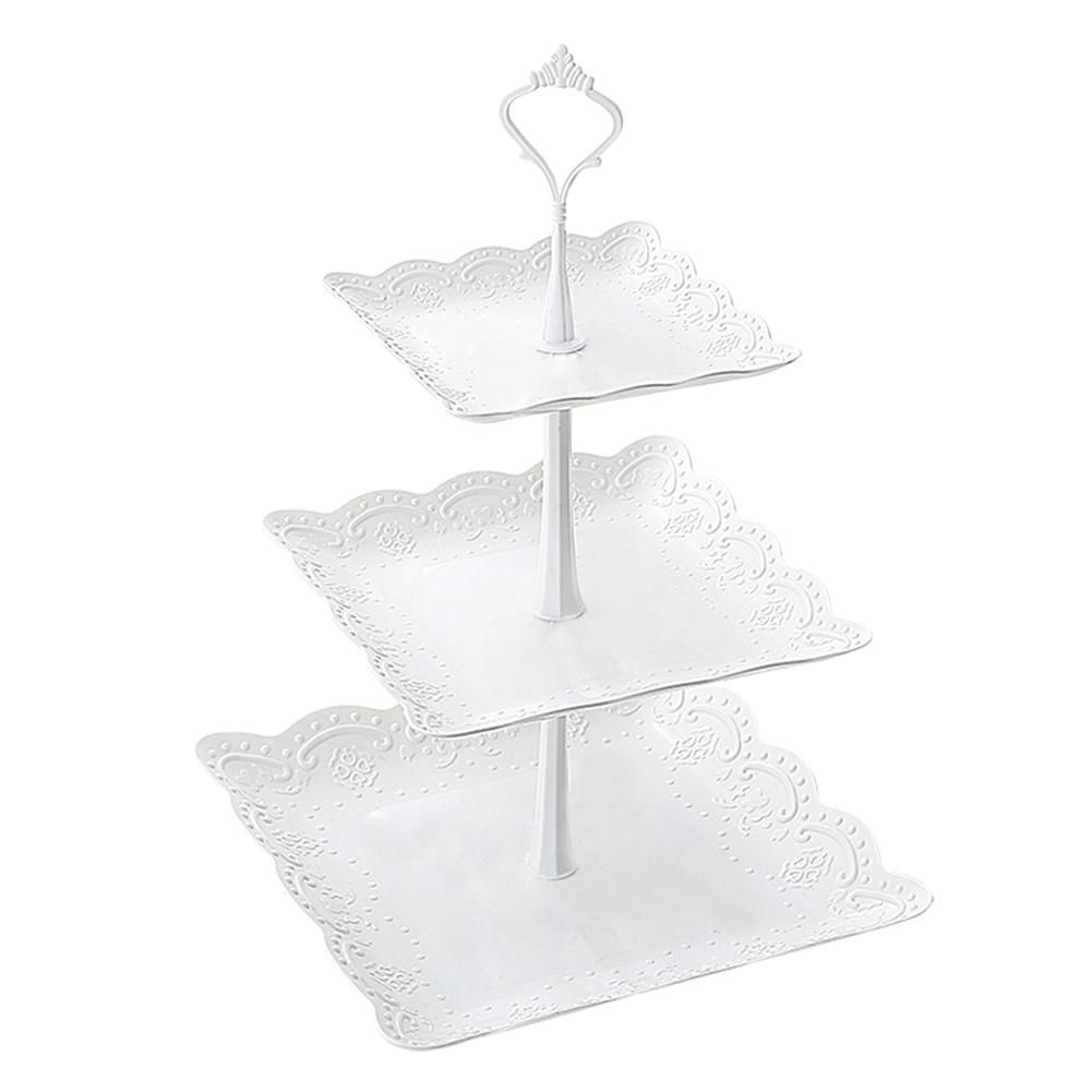 3 Tier Cake Stand Afternoon Tea Wedding Plates Party Tableware Xmas Brithday Cakes, Desserts, Cookies, Fruit Tray