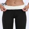 Women Leggings High Waist Slim Fit Hip Lift Thickened Velvet Lining Warm Long Pants Solid Color Yoga Sports Bottoming Pants