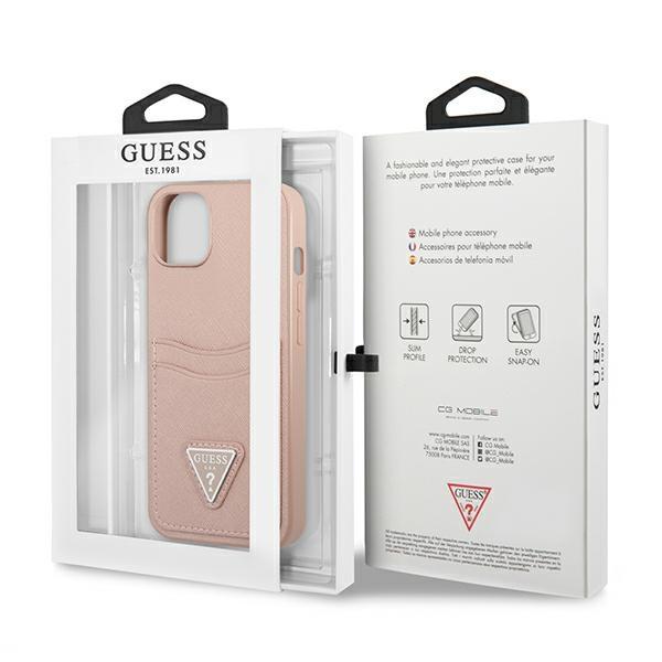 Guess Guhcp13Mpsatpp Iphone 13 / 14 / 156.1 Różowy/Pink Hardcase Saffianotriangle Logo Cardslot