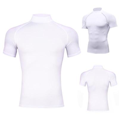 Maglietta da Corsa da Uomo ad Asciugatura Rapida con Collo Alto - Manica Corta, Elastica, Collo Alto Top Fitness