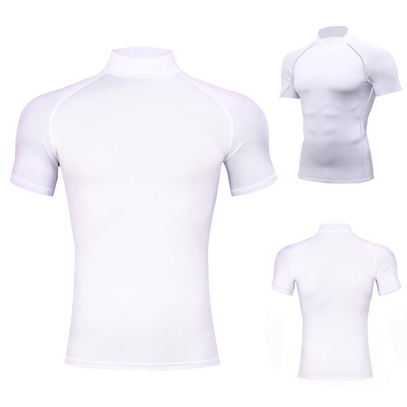Men's High Neck Quick-Dry Fitness T-shirt
