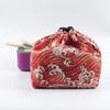 Unisex Picnic Bags Cotton linen Geometric Food Hand Bags Drawstring Lunch Bag Lunch Tote Pouch Japanese Style Lunch Box