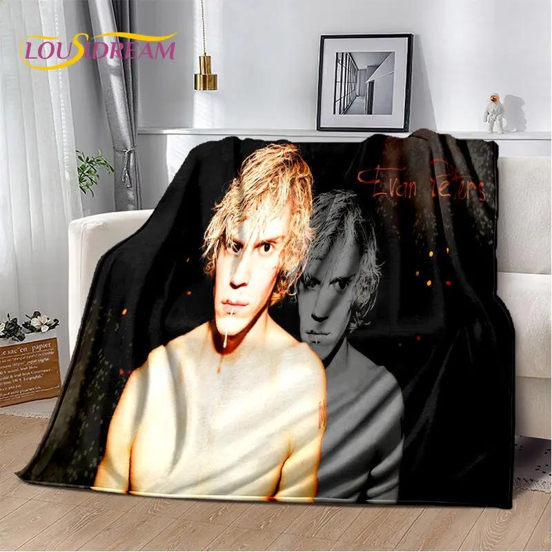 Movie Tv Actor Cute Evan Peters Soft Plush Blanket,Flannel Blanket Throw Blanket For Living Room Bedroom Bed Sofa Picnic Cover