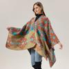 Ethnic Style Shawl Summer Outer Wear Women's Large Shawl Cape Cloak High-end Knitted Scarf