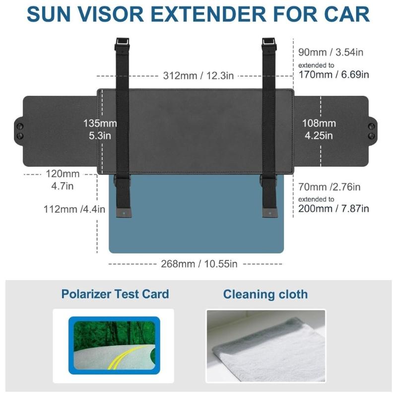 Universal Car Sun obstacle Extender With Polarized PC Lens For Light Reduction And UV Protection