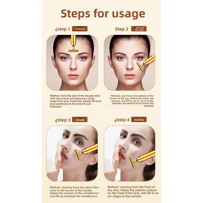 207-24K  Facial Beauty Massager, V-Face Shaping Vibrating Slimming Tool