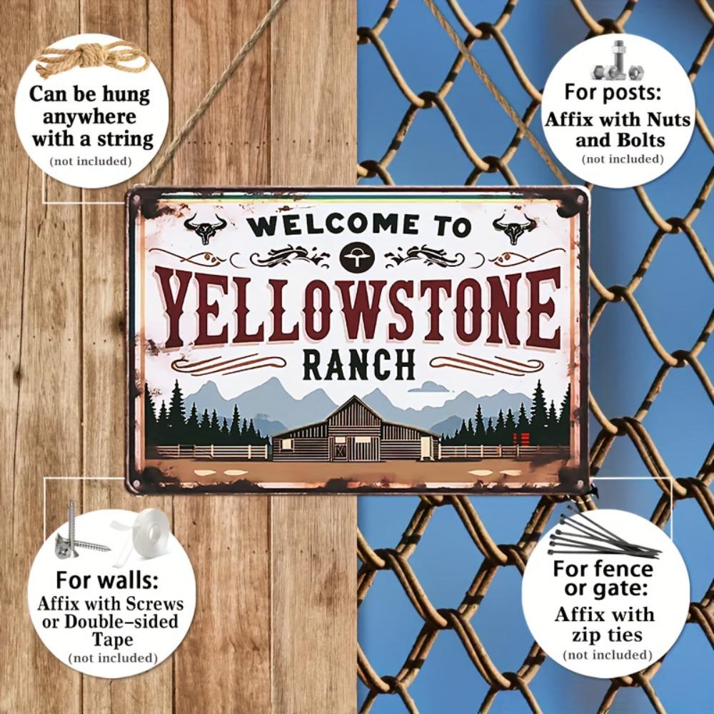 Yellowstone Ranch Humor Vintage Metallblechschild - 8x12 Langlebige Eisen-Wandkunst für Zuhause Garage