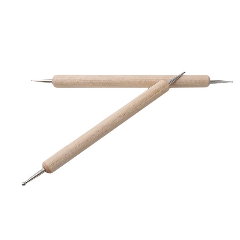 5Pcs/setof Wooden Pole Flower Needles, Manicure Pens, Double-ended Point Drill Pens, Crimping Pens, and Ball Pens Are In