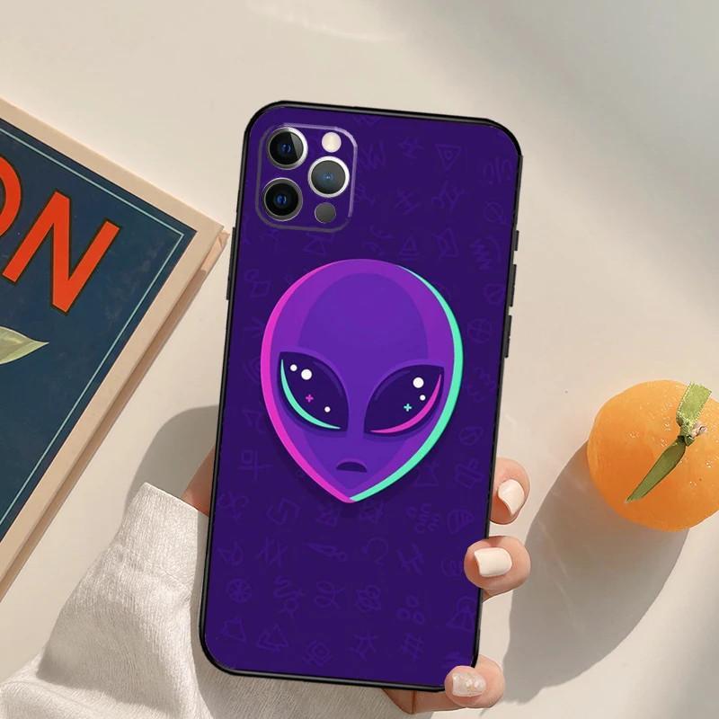 Applicable to iPhone12 Mini mobile phone case aesthetics, cartoon, alien, space mobile phone case sent on behalf of