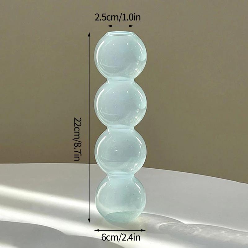 Bubble Glass Flower Vase Ins Crystal Ball Bottle Colorful Art Flower Ware Hydroponics Desktop Ornaments Creative Home Decor
