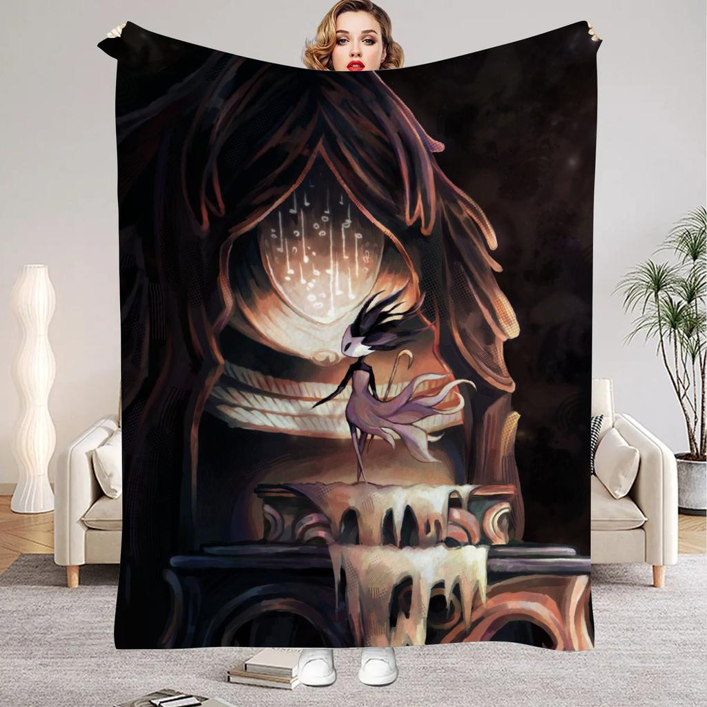 Hollow Knight Blanket Cartoon Game Printed Flannel Blanket for Home Living Room Bedroom Decor New Year Christmas Gift for Fans